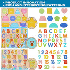 Wooden Puzzles for Toddlers, Voamuw Alphabet Number Shape Learning Education Preschool Toys for Kids Ages 3-6 Years Old (Set of 3)