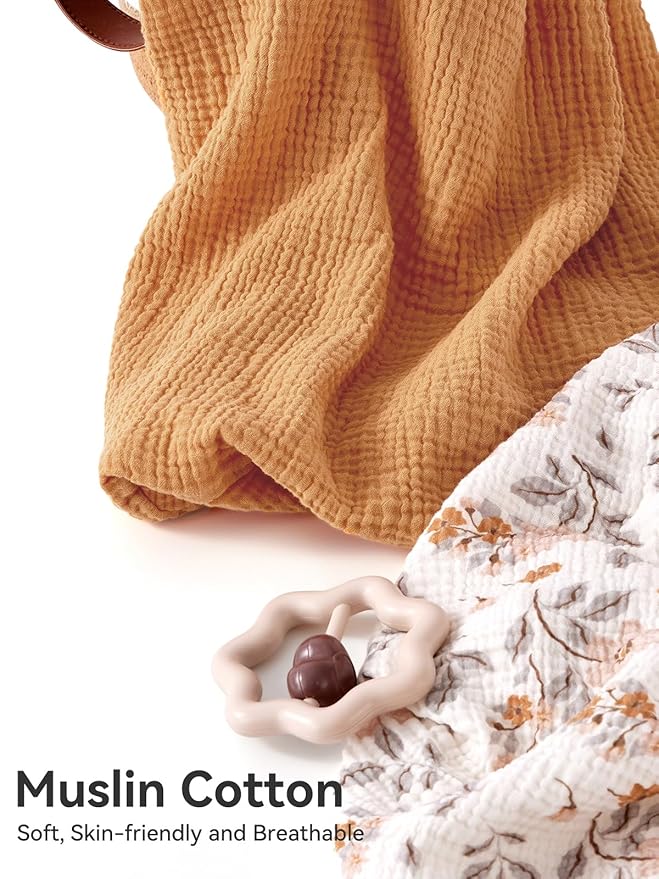 TILLYOU Muslin Changing Pad Cover for Baby Girls Boys, Soft and Breathable Cotton Diaper Changing Table Cover, 2 Pack(Yellow Flower)