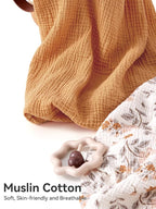 TILLYOU Muslin Changing Pad Cover for Baby Girls Boys, Soft and Breathable Cotton Diaper Changing Table Cover, 2 Pack(Yellow Flower)