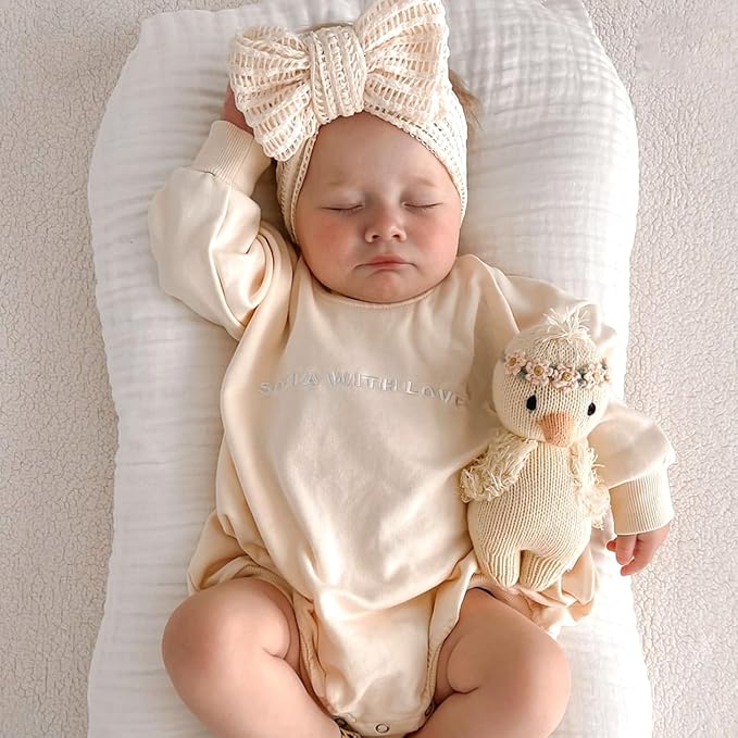 Handmade Baby Headbands Soft Stretchy Nylon Hair Bands with Bows for Newborn Infant Baby Toddler Girls- Pack of 6 (SYTLEA-01, MEDIUM)