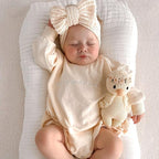 Handmade Baby Headbands Soft Stretchy Nylon Hair Bands with Bows for Newborn Infant Baby Toddler Girls- Pack of 6 (SYTLEA-01, MEDIUM)