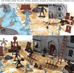 Medieval Castle Knight Toy Soldier Figures Army Men Toys, The Medieval Times Middle Ages DIY Castle Building Toy Piracy Knight Action Figurines with with 20 Piracies, 12 Soldiers, 8 Cavalry