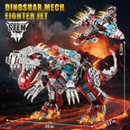 STEM 2 in1 Dinosaurs Building Set, Compatible with Lego Dinosaur Set, Transforming Fighter Jet Building Kit for Adults, Educational Gift Toy for Kids Boys 6-10 (422 PCS)