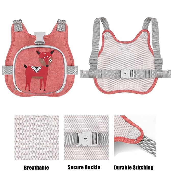 PandaEar Toddler Backpack Leash with Anti-Lost Wrist Link, Kids Safety Harness Children Leashes for Boys Girls, Cute Deer Design
