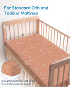 Baby Crib Sheets Boy Girl for Standard Crib Mattress - Orange Cloud and Rainbow Design Crib Sheet, Ultra Soft, Durable, Comfortable Fitted Crib Sheet, 28''x52''x9'' Deep Pocket