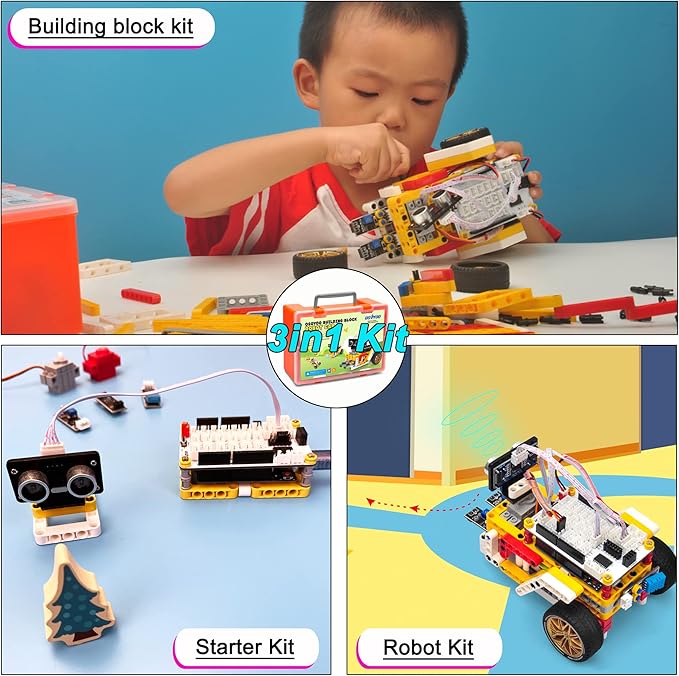 OSOYOO Building Block Robot car kit for Arduino as STEM Toy Gift for Kids Teenagers Adults to Learn Program Electronic Circuits, WiFi IOT Mechanical
