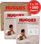 Huggies Size 4 Diapers, Skin Essentials Baby Diapers, Size 4 (22-37 lbs), 140 Count (2 Packs of 70)