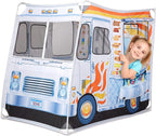Melissa & Doug Fabric Double-Sided Food Truck Play Tent - Ice Cream and BBQ Role Play Toy Food Truck Tent, for Kids Ages 3+