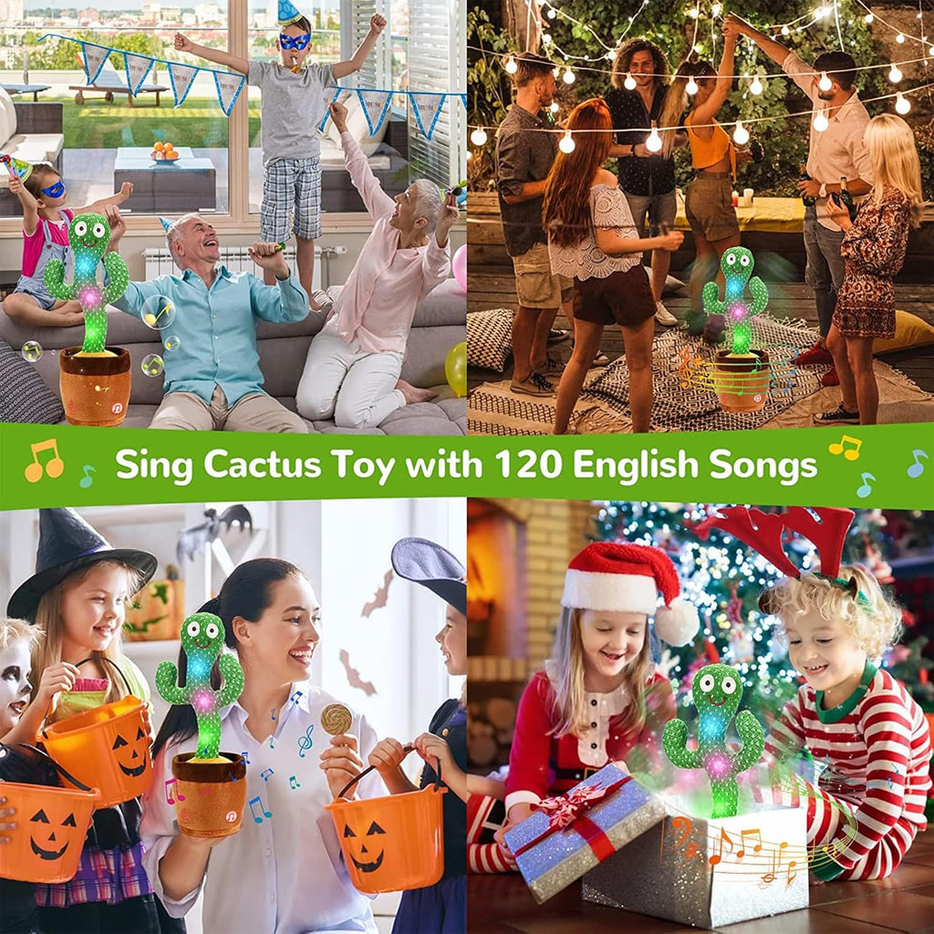 Dancing Talking Cactus Toy for Babies & Toddlers - 120 English Songs, Interactive Repeating Repeats What You Say for Baby Toy,Tummy Time Toys –Baby Toys Girls Gifts
