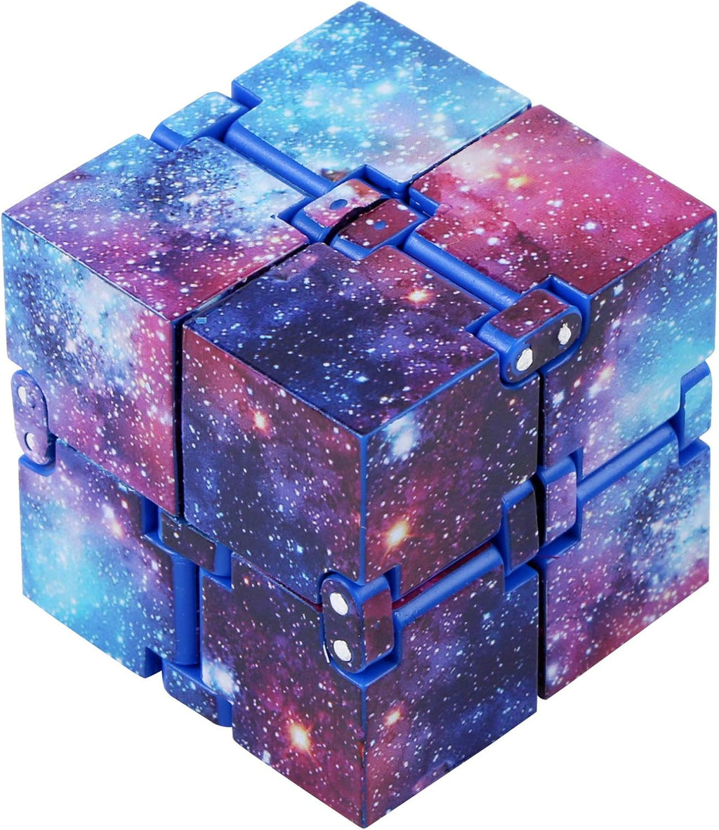 Infinity Toy Cube for Kids and Adults, Stress and Anxiety Relief Cool Hand Mini Kill Time Toys Infinite Toy Cube for Add, ADHD (Galaxy Space)
