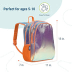 Wildkin 15-inch Kids Backpack – Durable, Padded, Adjustable for School & Travel - Orange Shimmer