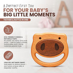 100% Wooden Baby Toy | No Paint, No Plastic | Eco-Friendly Rattle for 0–6 Months