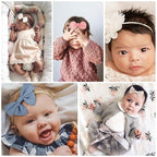 Baby Girl Headbands with Bows Soft Nylon Newborn Toddler Hairbands Handmade Baby Hair Accessories for Infant Girls Kids