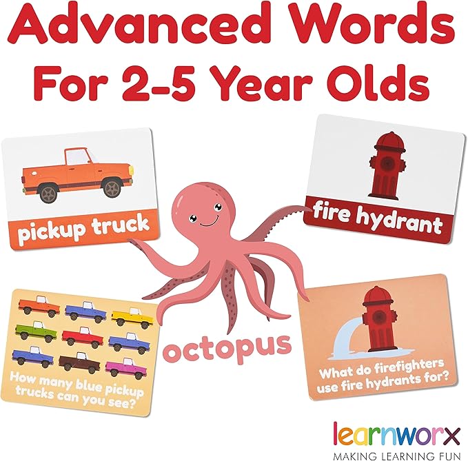 Advanced Flash Cards for Toddlers 3-5 Years – 101 Flashcards – Preschool Flash Cards – Kindergarten Flash Card for Kids – Toddler Learning – Educational Gift - for Ages 3, 4, 5 & 6