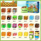 100pcs Magnetic Blocks - Build Mine Magnet World Game Adventure Set STEM Building Toys for Kids 3+ Years Old 1” Magnetic Cubes for Boys Toddler Boy Gifts Toys for Ages 3-5 5-7 8-12