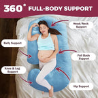 PILLANI Pregnancy Pillows for Sleeping - V C U Shaped 57inch Full Body Pillow with Removable Washable Cover, Cooling Maternity Pillow for Pregnant Women, Support for Back Belly Legs Hip