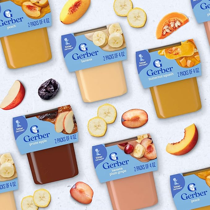 Gerber Stage 2 Baby Food, Super Blends Puree Tubs, No Added Colors or Flavors, Baby Puree, Variety 32-Pack