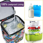 Breastmilk Cooler Bag with Ice Pack Fits 4 Baby Bottles Up to 9 Ounce Insulated Baby Bottle Bag Breast Milk Cooler on The Go with Strap Baby Bottle Cooler Bag for Nursing Mom Daycare or Travel