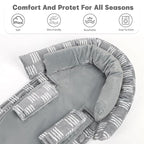 Infant Car Seat Insert, HNHUAMING Baby Car Seat Head & Body Support with 2 Strap Pads, Ultra Soft Newborn Preemie Carseat Insert Cushion for Girls Boys, Fits Car Seat, Stroller, Swing, Bouncer, Gray