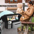 Accmor Universal Stroller Organizer with Insulated Cup Holder Detachable Phone Bag and Shoulder Strap,Stroller Bag Caddy Organizer Fits for Uppababy, Baby Jogger, Britax Strollers
