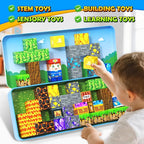 Soyee Magnetic Blocks Travel Toys with Metal Tin Travel Essentials STEM Learning Outdoor Building Kids Toddler Toys & Birthday Gifts for Boys Girls Ages 3+