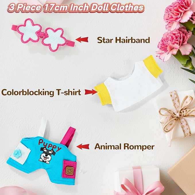2 Sets Clothes for 17cm Doll, Cute Doll Clothes and Accessories, Outfit Sets 2025 Fashion Style