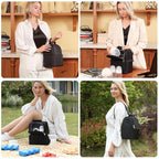 NCVI Breastmilk Cooler Bag with 2 Ice Pack, Breast Pump Bag with Cooler Fits 6 Bottles, Double Layer Breast Milk Travel Bag Baby Bottle, for Travel, Nursing Mom Daycare, Work, Picnic (Black)