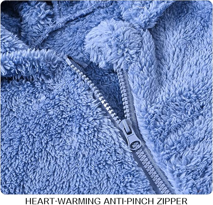 Baby Fleece Jumpsuits Infant Bear Ear Snowsuit Newborn Hooded Romper Warm Coat