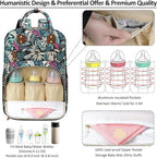 Diaper Bag Backpack Tote for Women Large Capacity, Baby Bag with Insulated Pockets Multifunctional Diaper Bags For Baby Girl Boy Waterproof Baby Bags For Boys Girls Mama Maternity Bag Colorful Leaves