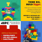 Big Blocks for Kids Ages 4-8 — Indoor & Outdoor Blocks for Kids Games — Large Building Blocks (48 pc) Learner Set