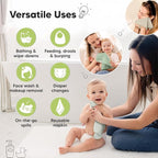 6-Pack Baby Washcloths - Soft Absorbent Viscose from Bamboo Wash Cloths for Babies, Kids, Toddlers, Infant, Newborn Bath Towels, Gentle on Sensitive Skin, 10x10 Reusable Face Towels (Hills)