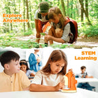 Microscope for Kids 2-in-1 Pocket Portable 1000X 2.0'' HD Screen Handheld Digital Microscopes with 10 Slides, Photo/Video, 6 Adjustable LEDs, Edu Science Kit Gift for Kids Age 5-7 8-12