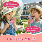Walkie Talkies for Kids,5 Colourful Channels 2 Way Radio,Compass Flashlight and Magnifying Glass,3 Miles Long Range for Adventure Game,Outside, Camping, Hiking,Toys for 3-12 Year Old Boys Girls