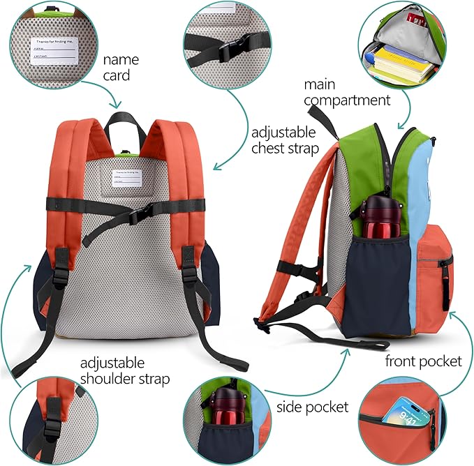 Toddler Backpack for Boys 2-5: Preschool Kindergarten Backpack - 13"" Daycare Backpack Fit A4 Folder, Medium