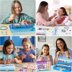 Friendship Bracelet Making Kit with Storage Box,DIY String Bracelet Arts and Craft for Girls Aged 8-12,Kids' Travel Activity Toy Set,Birthday Gifts for Ages 6 7 8 9 10 11 12 Year Old (Light Blue)