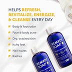 Truremedy Naturals Tea Tree Oil & Lemongrass Body Wash – 12 oz Natural Antifungal Shower Gel for Skin Irritations – Organic Oils, No Sulfates – Refreshing, Moisturizing Soap for Men & Women