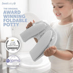 Jool Baby Folding Travel Potty Training Seat for Toddlers, Fits Round & Oval Toilets, Non-Slip Suction Cups, Includes Free Travel Bag (Gray)