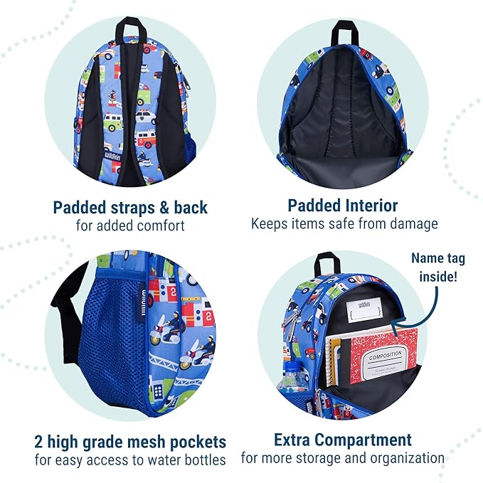 Wildkin 15-inch Kids Backpack – Durable, Padded, Adjustable for School & Travel - Heroes