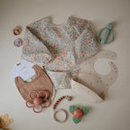 mushie Silicone Baby Bib | Adjustable Fit Waterproof Bibs (Bees)