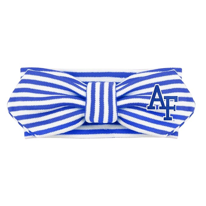 Creative Knitwear Air Force Falcons Infant Girls Royal/White Striped Hair Knot Headband Embroidered Logo - Size Newborn - 4T