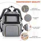 Baby Diaper Bag Backpack, Travel Diaper Bags for Baby Girl Boy Large Capacity Baby Bag Backpack for Women Grey