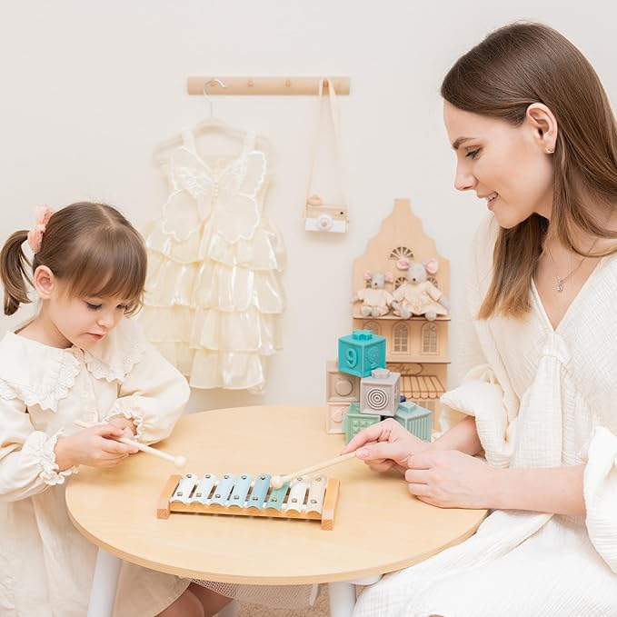 Xylophone-Neutral Colors Toddler Toys-Aesthetic Kids Musical Instrument-Montessori Toys-Modern Boho Xylophone for Kids Playroom-Gender Neutral Baby Gifts-Wood Xylophone-Baby Xylophone Toy-Wooden Toy