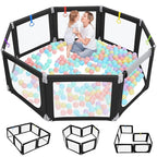 Dripex Foldable Playpen for Babies and Toddlers, 71"×69" Extra Large Baby Playpen, Indoor & Outdoor Safety Gate Collapsible Play Pen, Baby Fence Play Area with Visible Mesh, Black