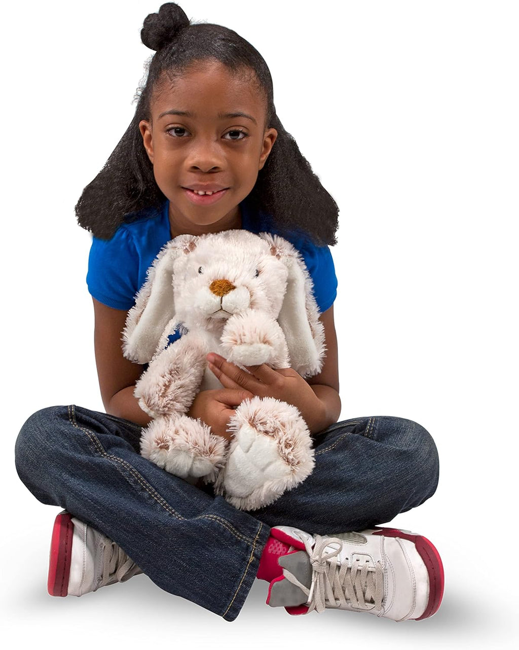 Melissa & Doug Burrow Bunny Stuffed Animal Plushie with Big Feet, Floppy Ears & Fluffy Tail, Adorable Pretend Play Toddler Toys for Girls & Boys 3+