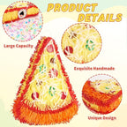Wernnsai Pizza Piñata - Pizza Decorations For Kids Food Themed Birthday Party Piñata With Blindfold And Bat For Summer Mexican Party Supplies