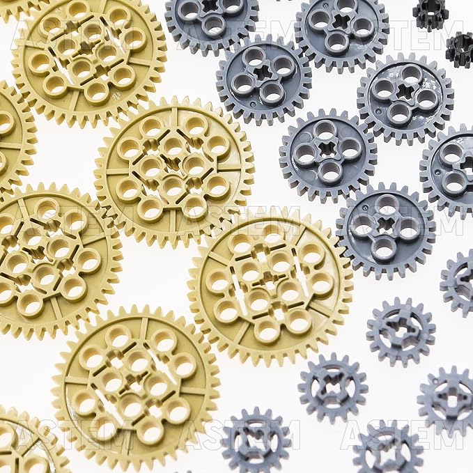 54PCS Technic-Parts 8,16,24,and 40 Tooth Gears（Random Colour.）