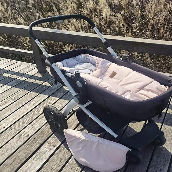 0-5T Length Extension Baby Universal Stroller Footmuff,Waterproof Durable Coral Fleece Stroller Bunting Bag,Stroller Bassinet Winter Blanket Cover Toddler,Pink