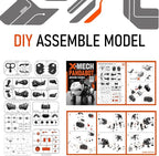 DINOBROS STEM Panda Mechanical DIY Building Blocks Toy 3D Puzzle Assembling Robot Wind Up Walking Pandabot Take Apart Toys for Kids X-MECH