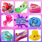 DIY Slime Kit for Girls, Galaxy & Glow in The Dark Slime Making Kit for Kids 6-12, Glimmer Crunchy, Butter & Cloud Slime Kit with Add-ins, Foam Balls, Charms, Glitters, Gift Toys for Boys Girls