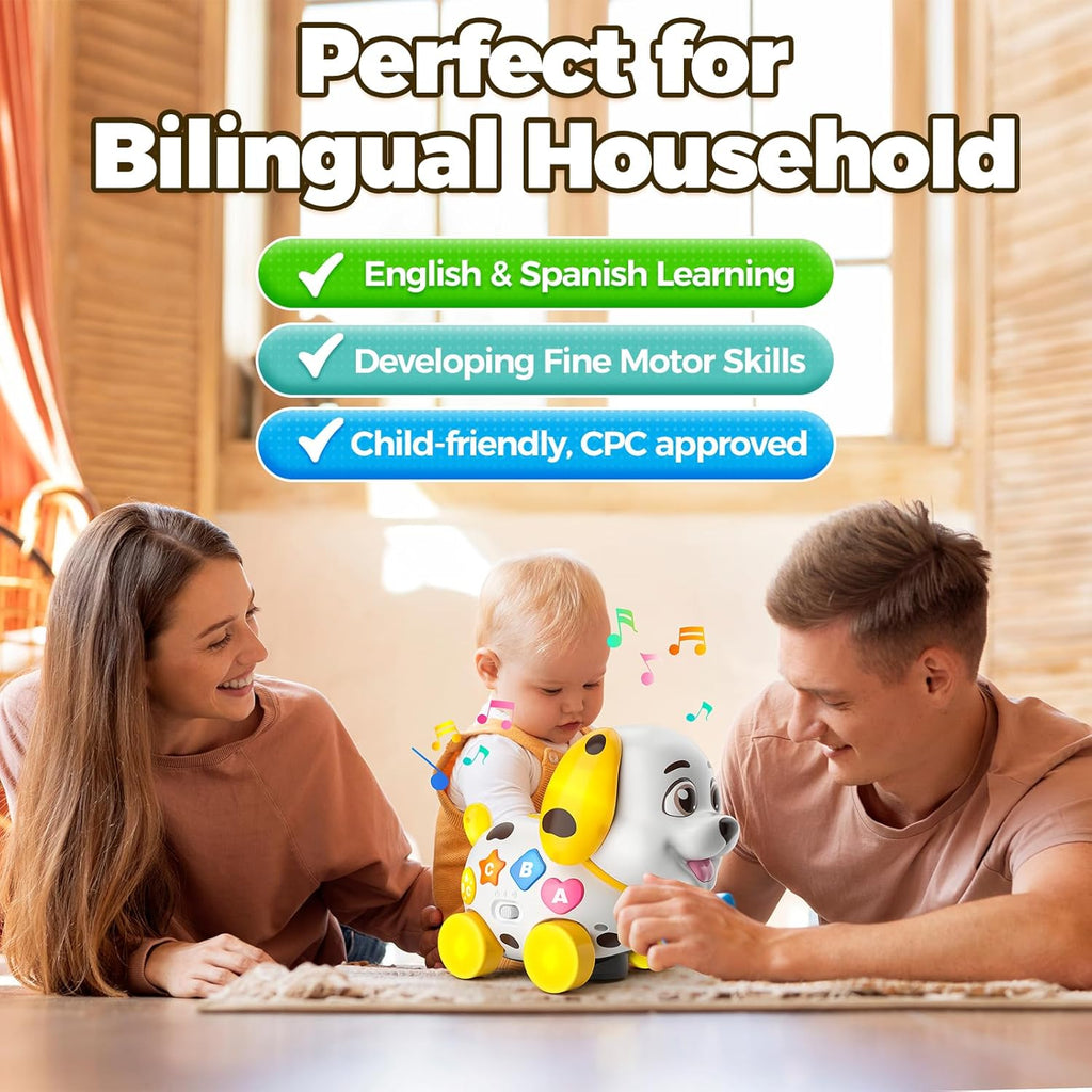 Musical Baby Toys 6-12 Month, 1st First Birthday Gift for 1 Year Old Boys Girls, Crawling & Walking Puppy Toy 6 7 8 9 10 12-18 Month Old Bilingual Learning Developmental Toy for Baby Boy Girl Age 1-2